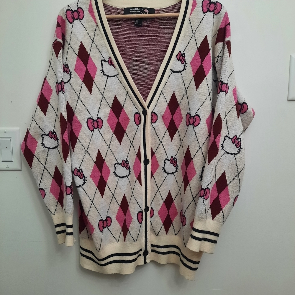 Hello Kitty & Friends x Forever 21 Argyle Cardigan Sweater - Picture 5 of 13